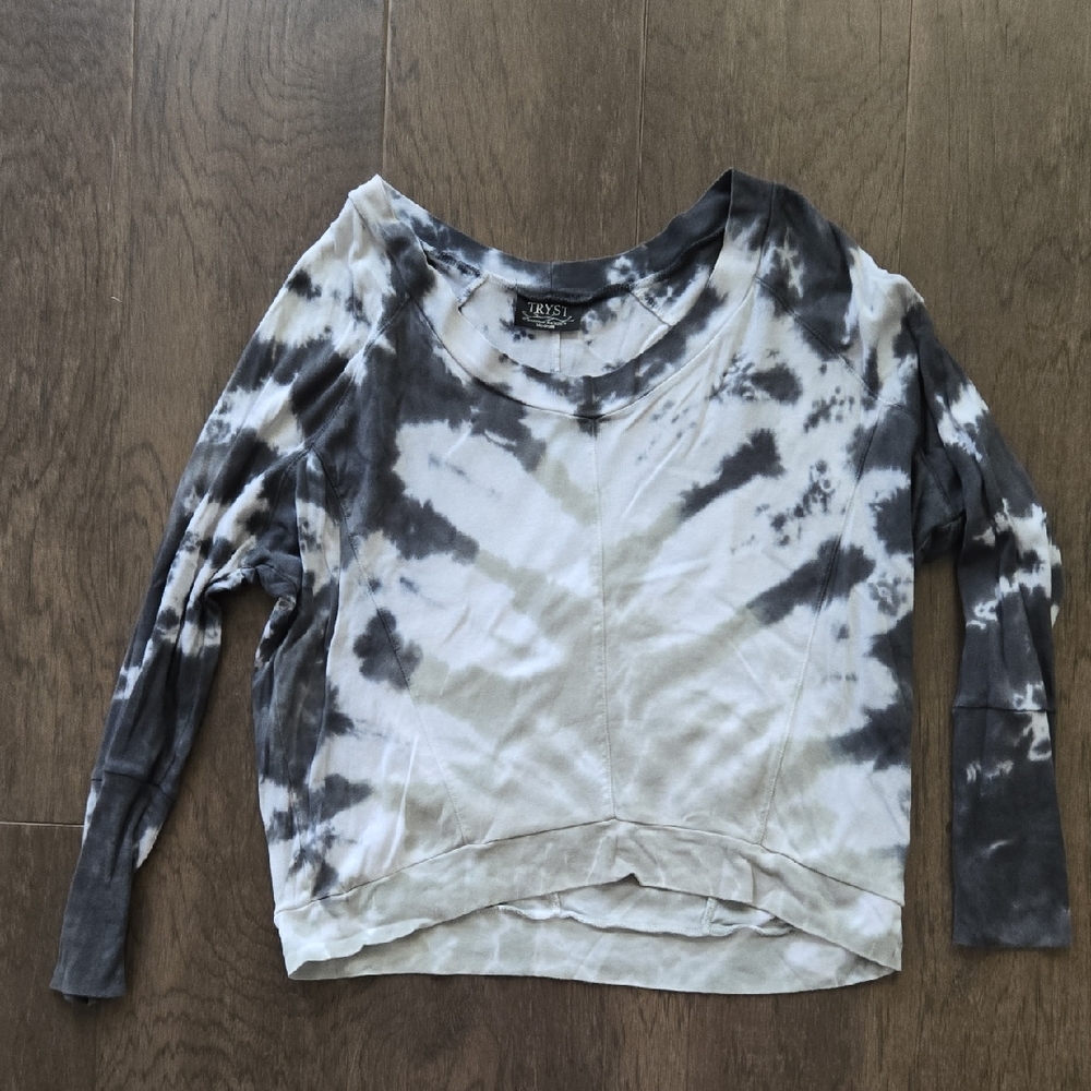 Tryst Black and Gray Tie-Dye Sweatshirt